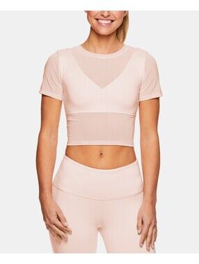 Gaiam Womens X Jessica Biel Melrose Mesh Medium-Impact Sports Bra Cropped Top M